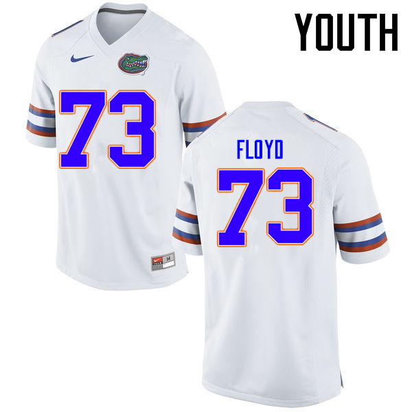 Youth Florida Gators #73 Sharrif Floyd College Football Jerseys Sale-White - Click Image to Close